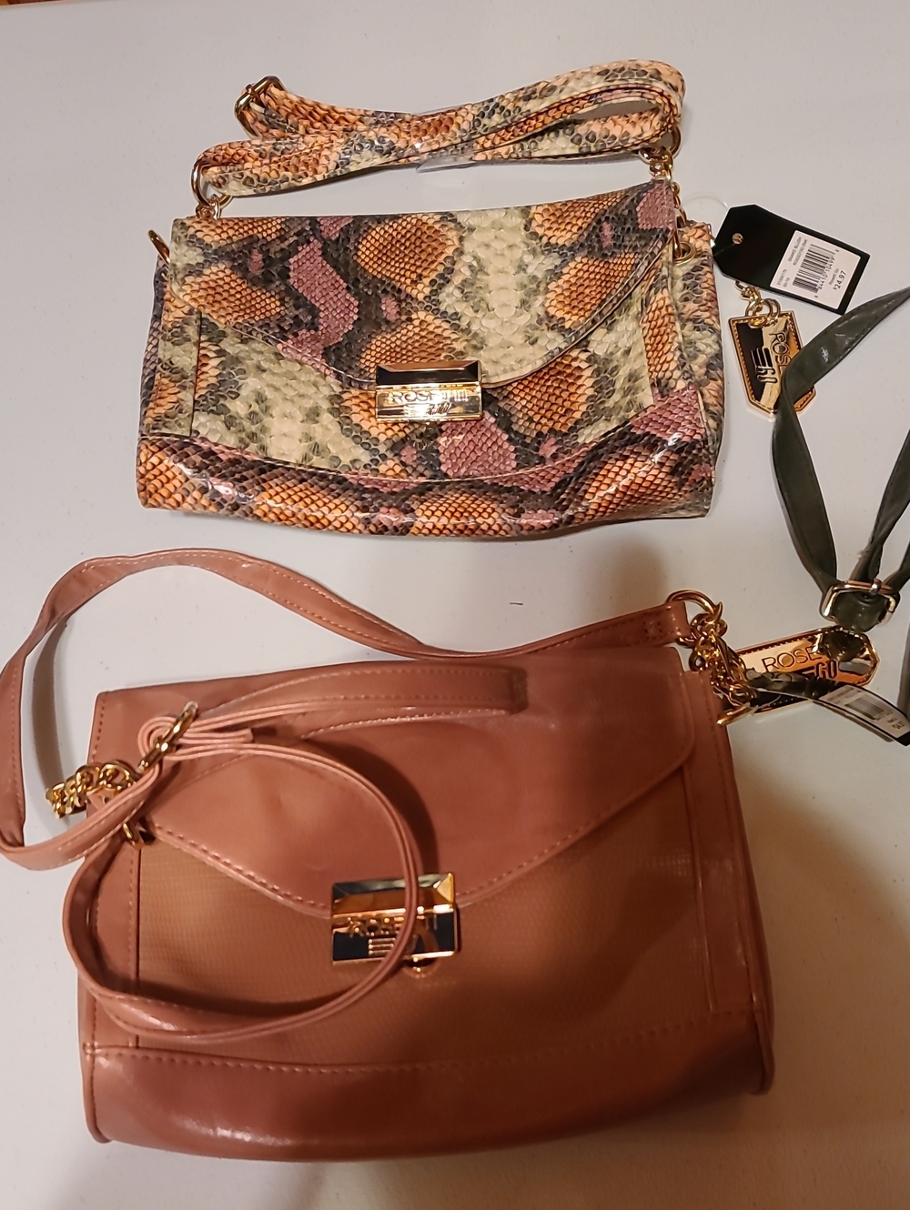 Rosetti Multicolor Snake-Print Crossbody & Blush Tan Shoulder Bag Set